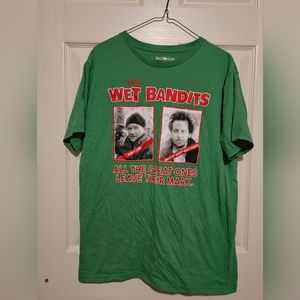 Home Alone Wet Bandits Green Unisex Tee Shirt sz M